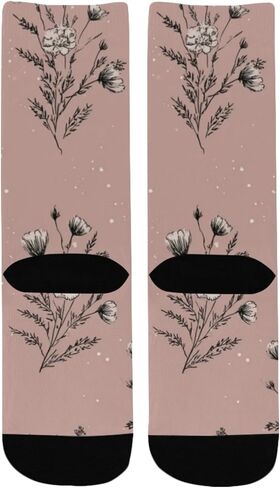 جوارب للتنزه سيرًا على الأقدام من Dusty Pink Blooms Flowers - جوارب شتوية حرارية سميكة دافئة للأولاد والبنات للمدرسة، والارتداء اليومي والأنشطة الخارجية in Kuwait