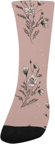 جوارب للتنزه سيرًا على الأقدام من Dusty Pink Blooms Flowers - جوارب شتوية حرارية سميكة دافئة للأولاد والبنات للمدرسة، والارتداء اليومي والأنشطة الخارجية in Kuwait