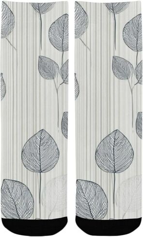 جوارب المشي لمسافات طويلة بزخارف نباتية محايدة - جوارب شتوية حرارية سميكة دافئة للأولاد والبنات الصغار للمدرسة، والارتداء اليومي والأنشطة الخارجية in Kuwait