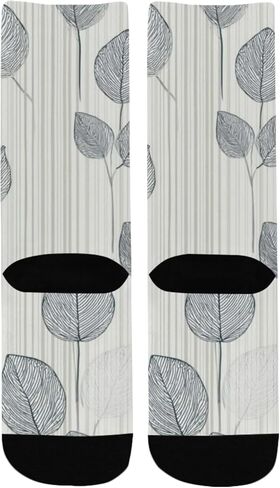 جوارب المشي لمسافات طويلة بزخارف نباتية محايدة - جوارب شتوية حرارية سميكة دافئة للأولاد والبنات الصغار للمدرسة، والارتداء اليومي والأنشطة الخارجية in Kuwait