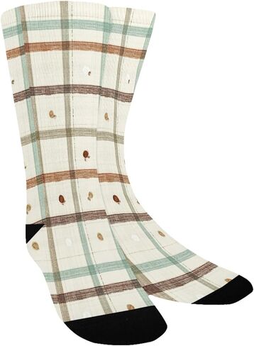 جوارب المشي لمسافات طويلة بطباعة مربعات فنية - جوارب شتوية حرارية سميكة دافئة للأولاد والبنات الصغار للمدرسة، والارتداء اليومي والأنشطة الخارجية in Kuwait