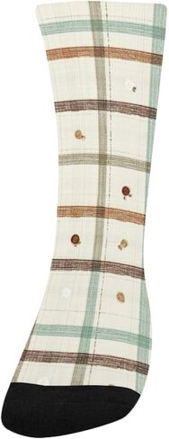 جوارب المشي لمسافات طويلة بطباعة مربعات فنية - جوارب شتوية حرارية سميكة دافئة للأولاد والبنات الصغار للمدرسة، والارتداء اليومي والأنشطة الخارجية in Kuwait