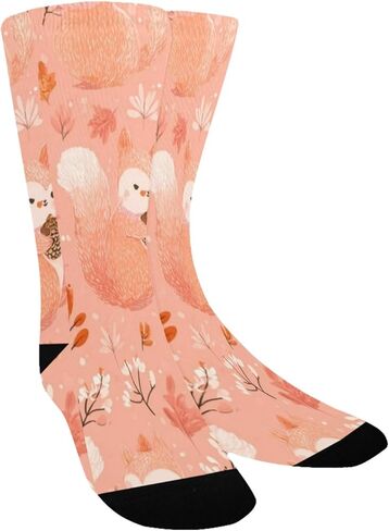 جوارب للمشي لمسافات طويلة بطباعة السناجب الزهرية - جوارب شتوية حرارية سميكة دافئة للأولاد والبنات الصغار للمدرسة، والارتداء اليومي والأنشطة الخارجية in Kuwait