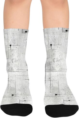 جوارب المشي لمسافات طويلة بطباعة جغرافية بسيطة - جوارب شتوية حرارية سميكة دافئة للأولاد والبنات الصغار للمدرسة، والارتداء اليومي والأنشطة الخارجية in Kuwait