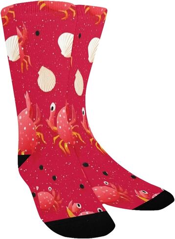 جوارب Art Red Crab Pal للمشي لمسافات طويلة - جوارب شتوية حرارية سميكة دافئة للأطفال الصغار للأولاد والبنات للمدرسة، والارتداء اليومي والأنشطة الخارجية in Kuwait