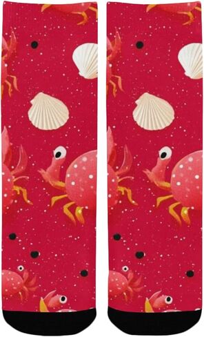 جوارب Art Red Crab Pal للمشي لمسافات طويلة - جوارب شتوية حرارية سميكة دافئة للأطفال الصغار للأولاد والبنات للمدرسة، والارتداء اليومي والأنشطة الخارجية in Kuwait