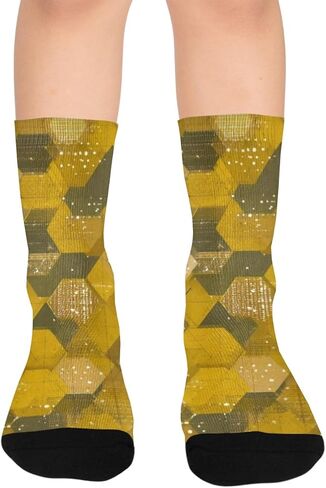 جوارب ريترو سداسية للمشي لمسافات طويلة - جوارب شتوية حرارية سميكة دافئة للأولاد والبنات الصغار للمدرسة، والارتداء اليومي والأنشطة الخارجية in Kuwait