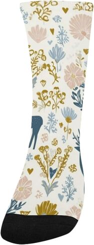جوارب Pastel Deers Blooms للمشي لمسافات طويلة - جوارب شتوية حرارية سميكة دافئة للأطفال الصغار للأولاد والبنات للمدرسة، والارتداء اليومي والأنشطة الخارجية in Kuwait