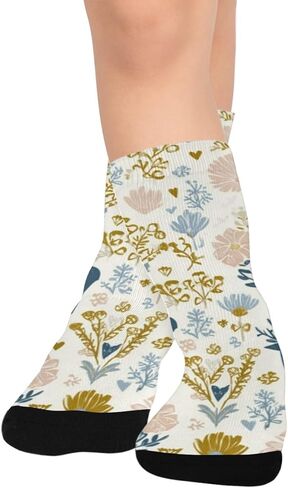 جوارب Pastel Deers Blooms للمشي لمسافات طويلة - جوارب شتوية حرارية سميكة دافئة للأطفال الصغار للأولاد والبنات للمدرسة، والارتداء اليومي والأنشطة الخارجية in Kuwait