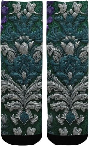 جوارب Regal Baroque Texture Purple للمشي لمسافات طويلة - جوارب شتوية سميكة دافئة للأولاد والبنات الصغار للمدرسة، والارتداء اليومي والأنشطة الخارجية in Kuwait