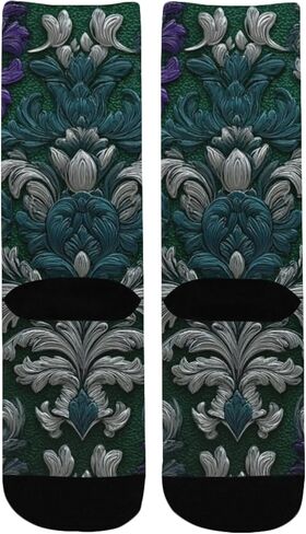 جوارب Regal Baroque Texture Purple للمشي لمسافات طويلة - جوارب شتوية سميكة دافئة للأولاد والبنات الصغار للمدرسة، والارتداء اليومي والأنشطة الخارجية in Kuwait