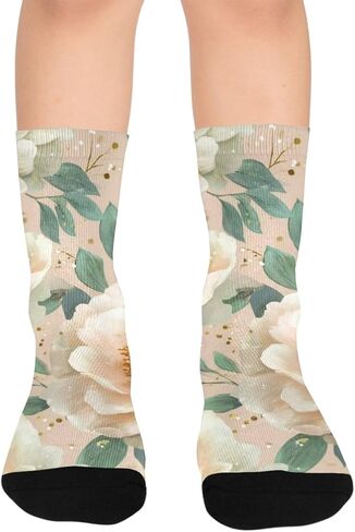 جوارب Blush Peony Blooms للمشي لمسافات طويلة - جوارب شتوية حرارية سميكة دافئة للأولاد والبنات للمدرسة، والارتداء اليومي والأنشطة الخارجية in Kuwait