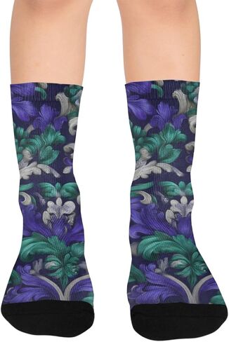 جوارب ليلية منسوجة باللون الأرجواني للمشي لمسافات طويلة - جوارب شتوية سميكة دافئة للأولاد والبنات الصغار للمدرسة، والارتداء اليومي والأنشطة الخارجية in Kuwait