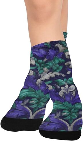 جوارب ليلية منسوجة باللون الأرجواني للمشي لمسافات طويلة - جوارب شتوية سميكة دافئة للأولاد والبنات الصغار للمدرسة، والارتداء اليومي والأنشطة الخارجية in Kuwait