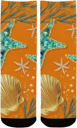 جوارب ذهبية للمشي لمسافات طويلة بلون برتقالي صدفي - جوارب شتوية حرارية سميكة دافئة للأطفال الصغار للأولاد والبنات للمدرسة، والارتداء اليومي والأنشطة الخارجية in Kuwait