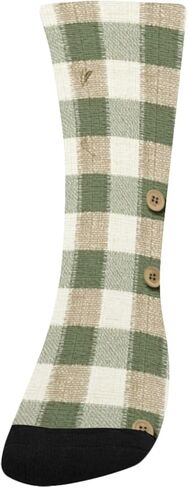 جوارب المشي لمسافات طويلة بطبعة مربعات ريفية خضراء - جوارب شتوية حرارية سميكة دافئة للأولاد والبنات الصغار للمدرسة، والارتداء اليومي والأنشطة الخارجية in Kuwait