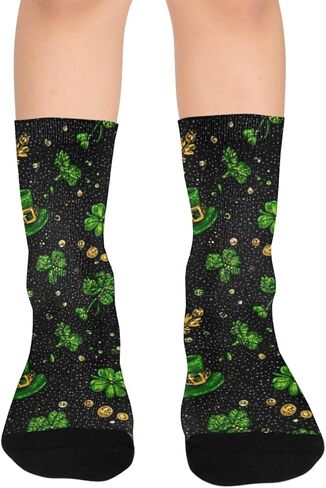 جوارب Green Lucky Clover Leaf للمشي لمسافات طويلة - جوارب شتوية حرارية سميكة دافئة للأولاد والبنات الصغار للمدرسة، والارتداء اليومي والأنشطة الخارجية in Kuwait