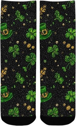 جوارب Green Lucky Clover Leaf للمشي لمسافات طويلة - جوارب شتوية حرارية سميكة دافئة للأولاد والبنات الصغار للمدرسة، والارتداء اليومي والأنشطة الخارجية in Kuwait