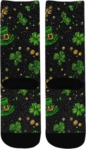 جوارب Green Lucky Clover Leaf للمشي لمسافات طويلة - جوارب شتوية حرارية سميكة دافئة للأولاد والبنات الصغار للمدرسة، والارتداء اليومي والأنشطة الخارجية in Kuwait