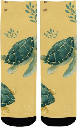 جوارب للمشي على شكل سلحفاة ذات قاعدة صفراء ليمونية - جوارب شتوية حرارية سميكة دافئة للأولاد والبنات للمدرسة، والارتداء اليومي والأنشطة الخارجية in Kuwait