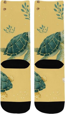 جوارب للمشي على شكل سلحفاة ذات قاعدة صفراء ليمونية - جوارب شتوية حرارية سميكة دافئة للأولاد والبنات للمدرسة، والارتداء اليومي والأنشطة الخارجية in Kuwait