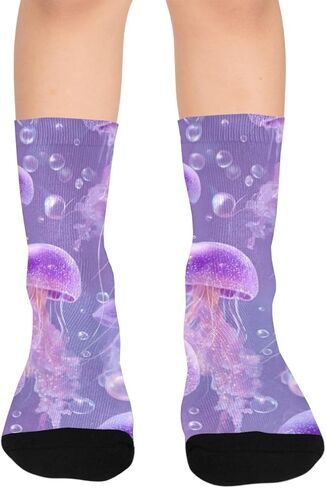 جوارب باستيل قنديل البحر للمشي لمسافات طويلة متوهجة داكنة - جوارب شتوية حرارية سميكة دافئة للأولاد والبنات للمدرسة، والارتداء اليومي والأنشطة الخارجية in Kuwait