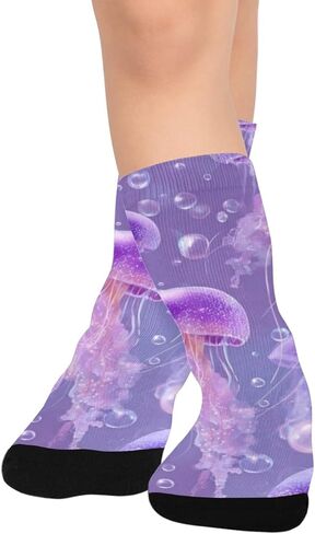 جوارب باستيل قنديل البحر للمشي لمسافات طويلة متوهجة داكنة - جوارب شتوية حرارية سميكة دافئة للأولاد والبنات للمدرسة، والارتداء اليومي والأنشطة الخارجية in Kuwait