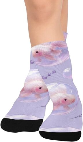 جوارب Bubble Goldfish الناعمة باللون الأرجواني للمشي لمسافات طويلة - جوارب شتوية حرارية سميكة دافئة للأولاد والبنات للمدرسة، والارتداء اليومي والأنشطة الخارجية in Kuwait