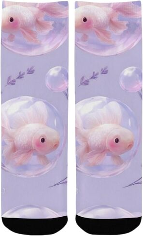 جوارب Bubble Goldfish الناعمة باللون الأرجواني للمشي لمسافات طويلة - جوارب شتوية حرارية سميكة دافئة للأولاد والبنات للمدرسة، والارتداء اليومي والأنشطة الخارجية in Kuwait