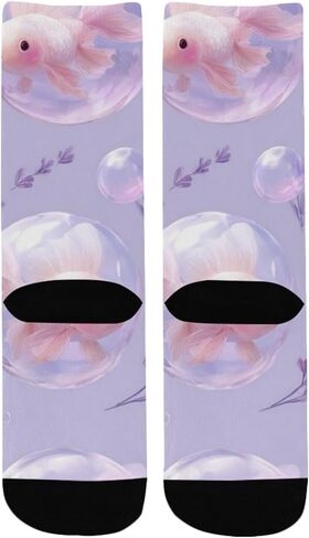 جوارب Bubble Goldfish الناعمة باللون الأرجواني للمشي لمسافات طويلة - جوارب شتوية حرارية سميكة دافئة للأولاد والبنات للمدرسة، والارتداء اليومي والأنشطة الخارجية in Kuwait