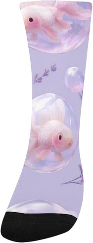 جوارب Bubble Goldfish الناعمة باللون الأرجواني للمشي لمسافات طويلة - جوارب شتوية حرارية سميكة دافئة للأولاد والبنات للمدرسة، والارتداء اليومي والأنشطة الخارجية in Kuwait