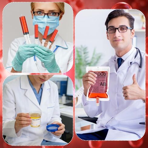 Nursing Graduation Party Supplies Set Iv Blood Bags Urine Cups Plastic Syringe Medicine Bottles with Caps for Nurse Doctors' Day Congrats Grad Party Decorations Serve 25 in Kuwait