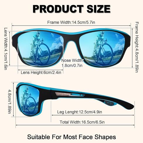 JATEBI 3 Pack Polarized Sports Sunglasses for Men Women Mens Sunglasses Wrap Around UV Protection for Cycling Fishing Driving in Saudi Arabia