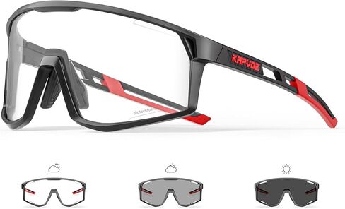 KAPVOE Photochromic Cycling Glasses Men Women Clear Mountain Bike Sunglasses MTB Baseball Running Triathlon - K180 in Saudi Arabia