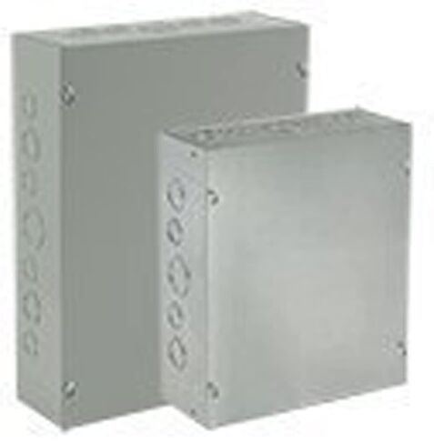Hoffman ASE24X24X6 Pull Box, Screw Cover with Knockouts, Steel, 24" x 24" x 6", Gray in Kuwait