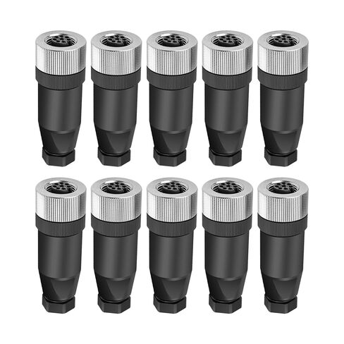 10Pcs M12 5Pin Male Industrial Aviation Connector (A-Code) Waterproof, Sensor Socket Field-Assemblable 12mm Circular Socket Panels Adapter IP67 Right Angel in Saudi Arabia