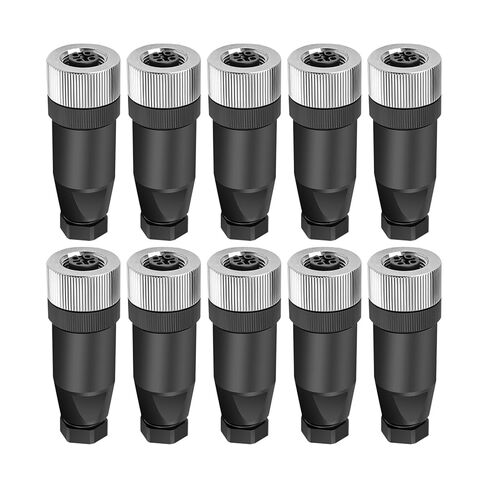 10Pcs M12 5Pin Male Industrial Aviation Connector (A-Code) Waterproof, Sensor Socket Field-Assemblable 12mm Circular Socket Panels Adapter IP67 Right Angel in Saudi Arabia