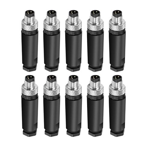 10Pcs M12 5Pin Male Industrial Aviation Connector (A-Code) Waterproof, Sensor Socket Field-Assemblable 12mm Circular Socket Panels Adapter IP67 Right Angel in Saudi Arabia