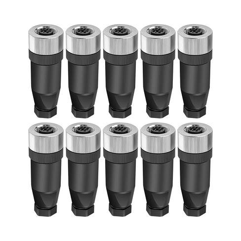 10Pcs M12 5Pin Male Industrial Aviation Connector (A-Code) Waterproof, Sensor Socket Field-Assemblable 12mm Circular Socket Panels Adapter IP67 Right Angel in Saudi Arabia