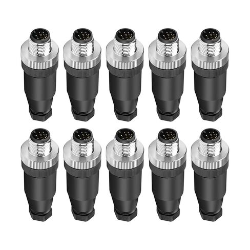 10Pcs M12 5Pin Male Industrial Aviation Connector (A-Code) Waterproof, Sensor Socket Field-Assemblable 12mm Circular Socket Panels Adapter IP67 Right Angel in Saudi Arabia