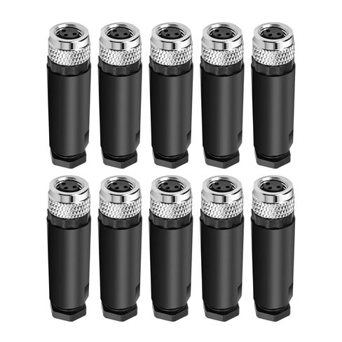 10Pcs M12 5Pin Male Industrial Aviation Connector (A-Code) Waterproof, Sensor Socket Field-Assemblable 12mm Circular Socket Panels Adapter IP67 Right Angel in Saudi Arabia