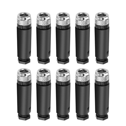 10Pcs M12 5Pin Male Industrial Aviation Connector (A-Code) Waterproof, Sensor Socket Field-Assemblable 12mm Circular Socket Panels Adapter IP67 Right Angel in Saudi Arabia