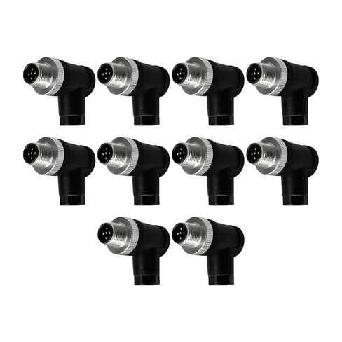 10Pcs M12 5Pin Male Industrial Aviation Connector (A-Code) Waterproof, Sensor Socket Field-Assemblable 12mm Circular Socket Panels Adapter IP67 Right Angel in Saudi Arabia