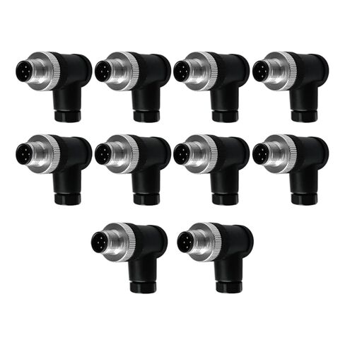 10Pcs M12 5Pin Male Industrial Aviation Connector (A-Code) Waterproof, Sensor Socket Field-Assemblable 12mm Circular Socket Panels Adapter IP67 Right Angel in Saudi Arabia