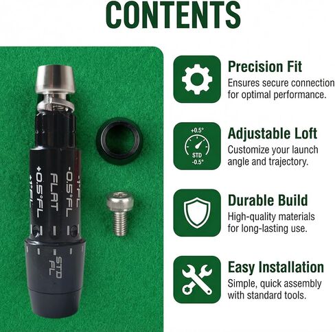 محول كم عمود الجولف لـ Srixon ZX5 ZX7 Z565 Z765 Z785 طرف السائق .335 | قطعة واحدة من عمود المحرك المناسب RH، ومسامير محول الجولف ومحول جولف 36 درجة in Kuwait