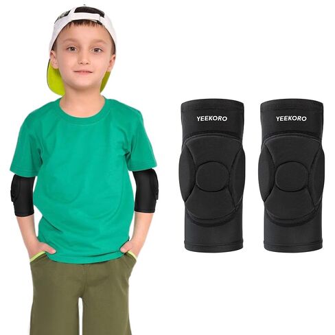 Kids/Youth Knee Pads Elbow Pads Compression Support Sleeve with Thickened Pads Knee Elbow Protective Gear Sports Knee Elbow Protector for Basketball Wrestling Football Volleyball Snowboarding in Kuwait