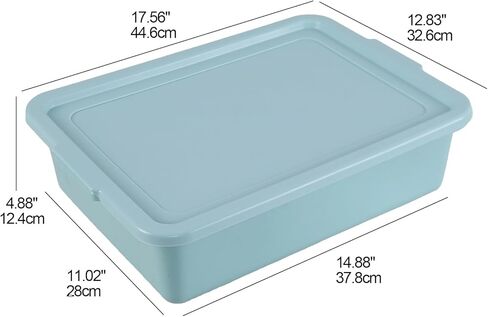 3 عبوات من أحواض حافلة المطاعم مع غطاء، صندوق بلاستيكي متعدد الاستخدامات سعة 13 لترًا، لون أخضر نعناعي in Kuwait