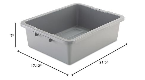 Rubbermaid Commercial Products Standard Bus/Utility Box, 7.125 Gal, Gray, Pack of 6 in Saudi Arabia