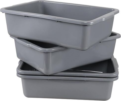 4 عبوات من أحواض الحافلات الكبيرة سعة 32 لترًا، صينية الحافلات التجارية/حوض الأطباق/أحواض الغسيل، باللون الرمادي in Kuwait