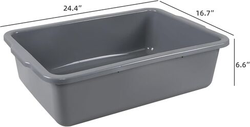 4 عبوات من أحواض الحافلات الكبيرة سعة 32 لترًا، صينية الحافلات التجارية/حوض الأطباق/أحواض الغسيل، باللون الرمادي in Kuwait